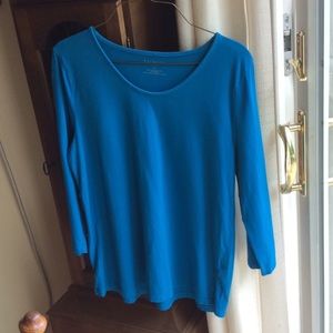 Talbots teal blue top